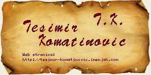 Tešimir Komatinović vizit kartica